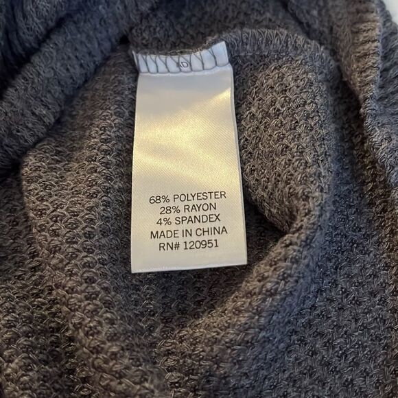 𝅺mudd gray long sleeve button front V-neck ribbed ties at waist oversized SZ M - Picture 9 of 12